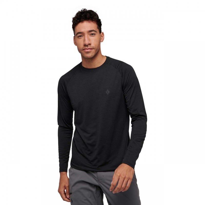 Black Men's Black Diamond Lightwire Tech Tee Long Sleeve | NN991830