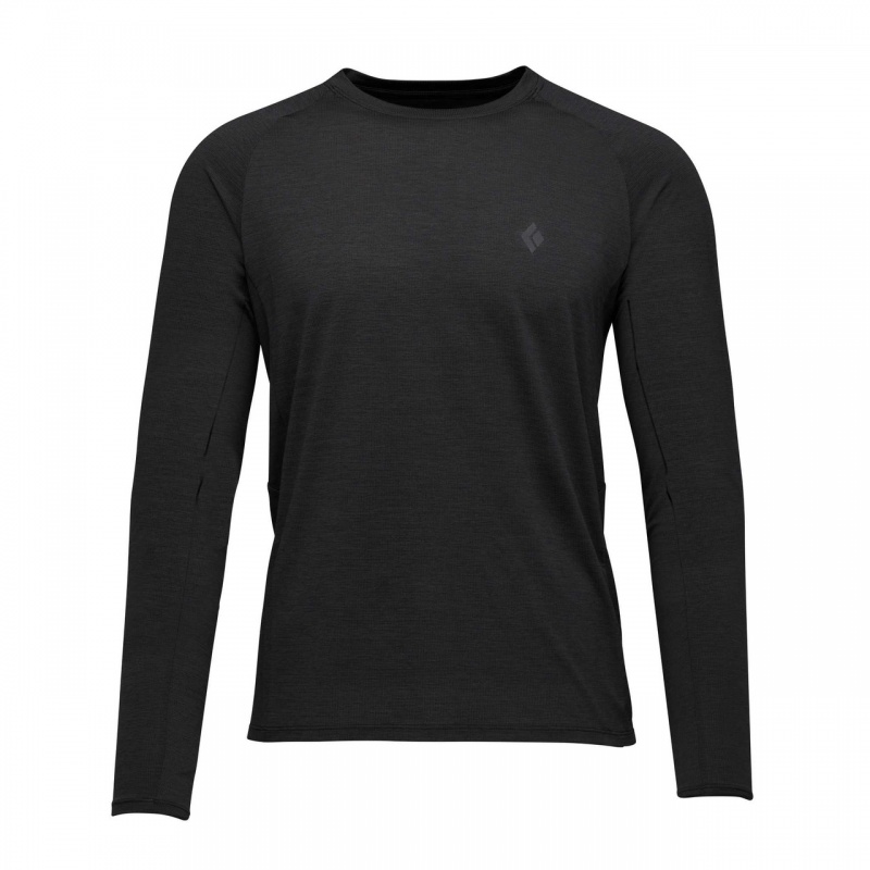 Black Men\'s Black Diamond Lightwire Tech Tee Long Sleeve | NN991830