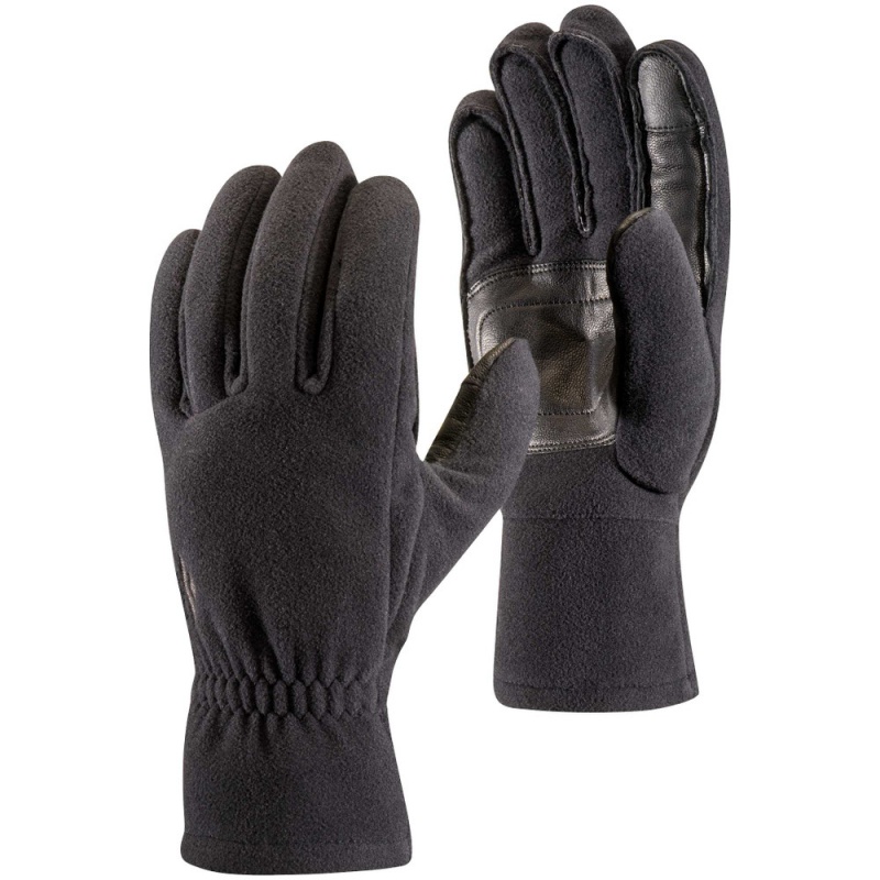 Black Men\'s Black Diamond MidWeight Windbloc Fleece Gloves | QP002664