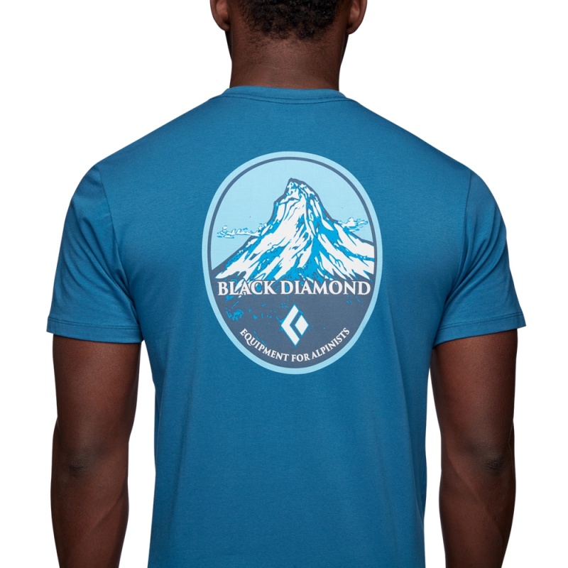 Black Men's Black Diamond Mountain Badge T Shirts | FP938995