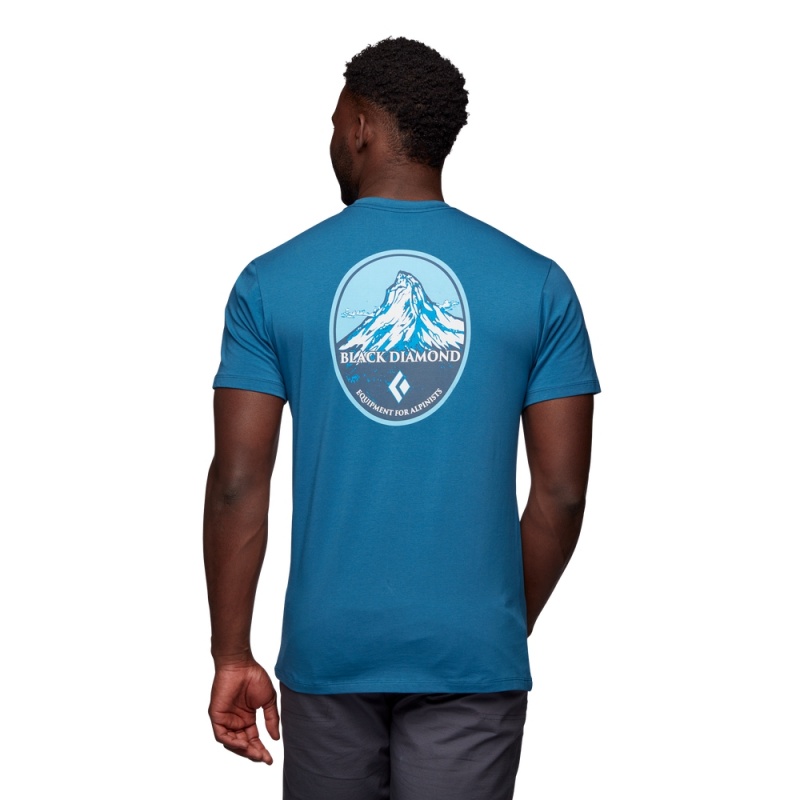 Black Men's Black Diamond Mountain Badge T Shirts | FP938995