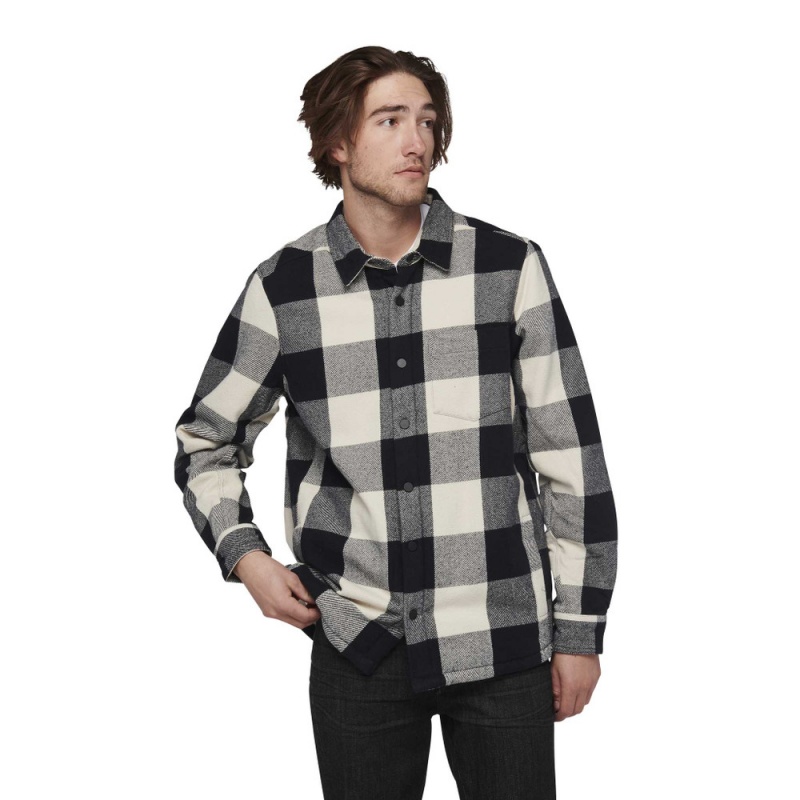 Black Men's Black Diamond Project Lined Flannel Shirts | WY176827