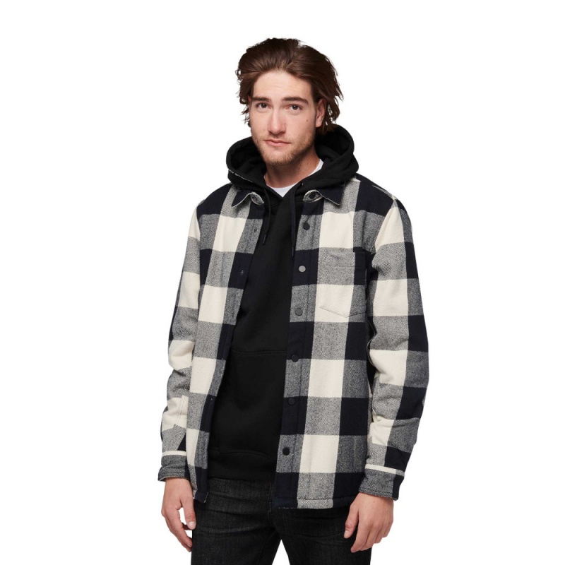 Black Men's Black Diamond Project Lined Flannel Shirts | WY176827