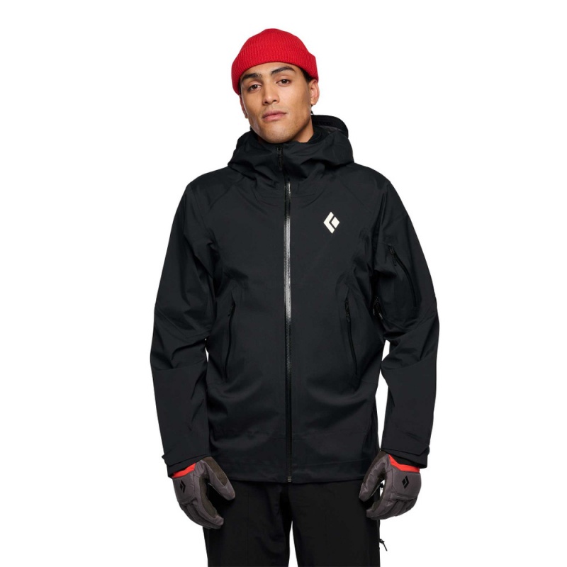 Black Men's Black Diamond Recon LT Stretch Shell Jackets | CK311801