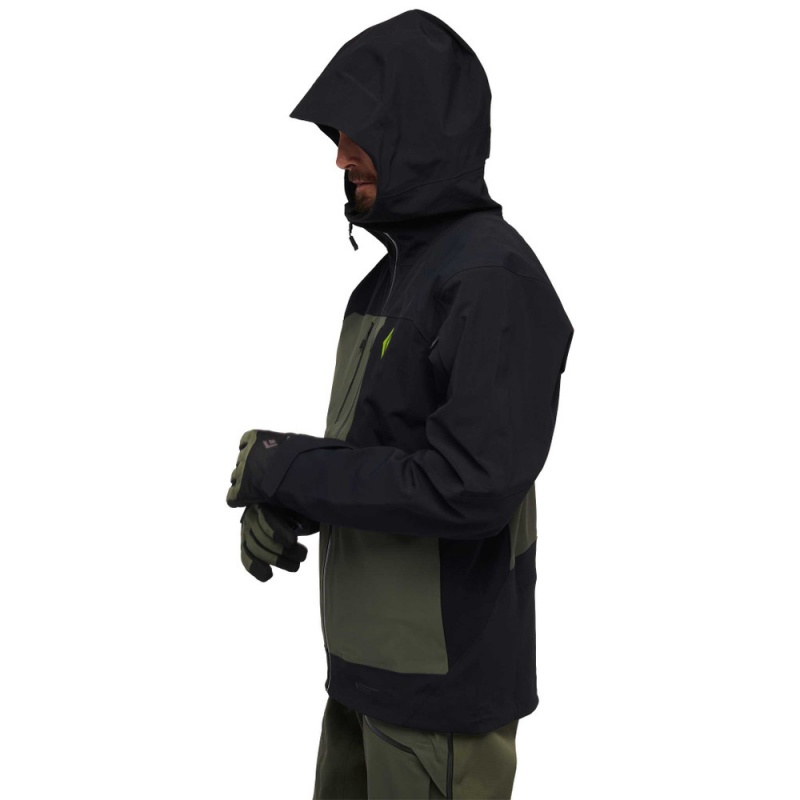 Black Men's Black Diamond Recon Stretch Pro Shell Jackets | SC603601