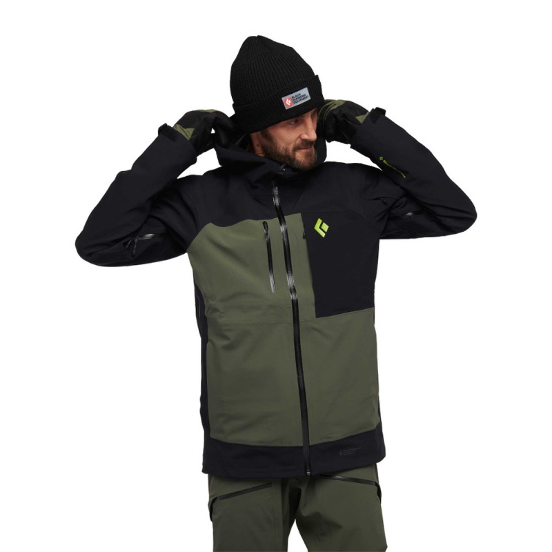 Black Men's Black Diamond Recon Stretch Pro Shell Jackets | SC603601