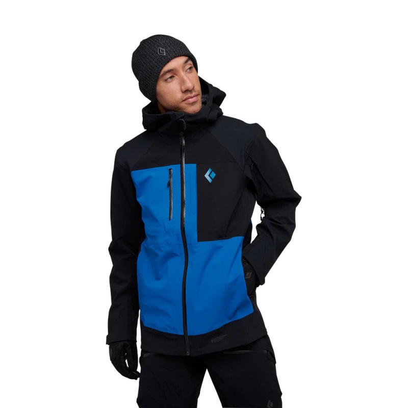 Black Men's Black Diamond Recon Stretch Pro Shell Jackets | JD812827