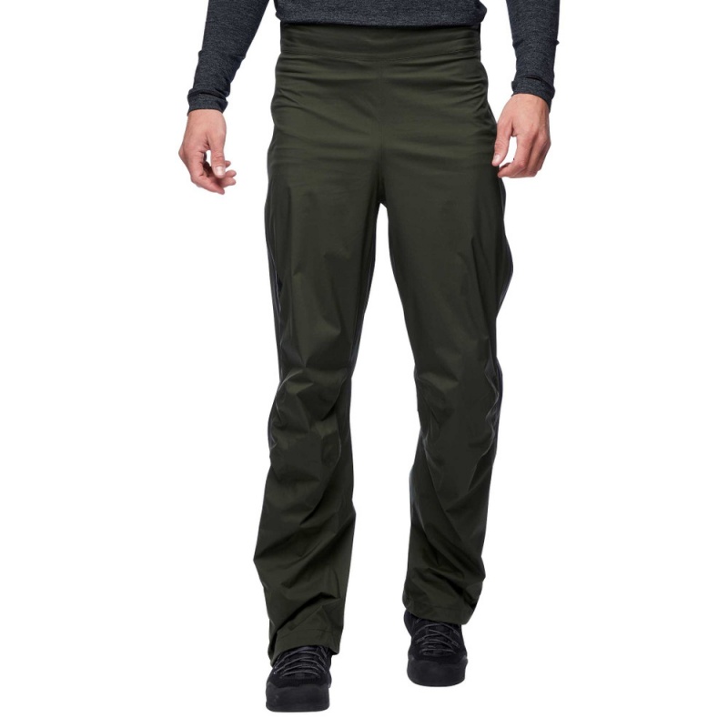 Black Men\'s Black Diamond Stormline Stretch Full Zip Rain Pants | UX908778