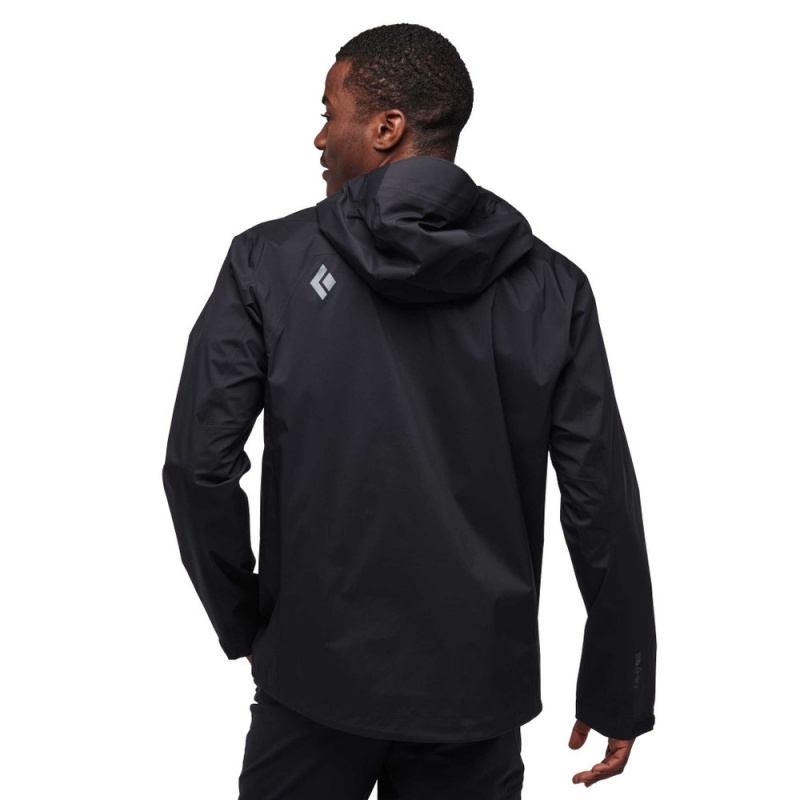 Black Men's Black Diamond Stormline Stretch Anorak Rain Shell Jackets | VN070550