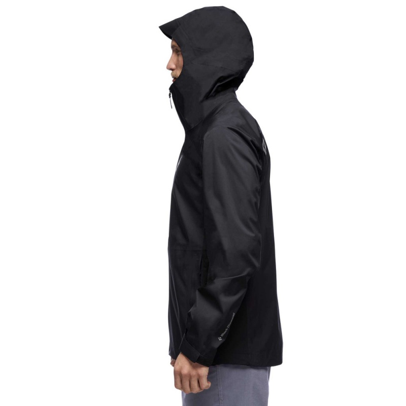 Black Men's Black Diamond Stormline Stretch Rain Shell Jackets | ER956697