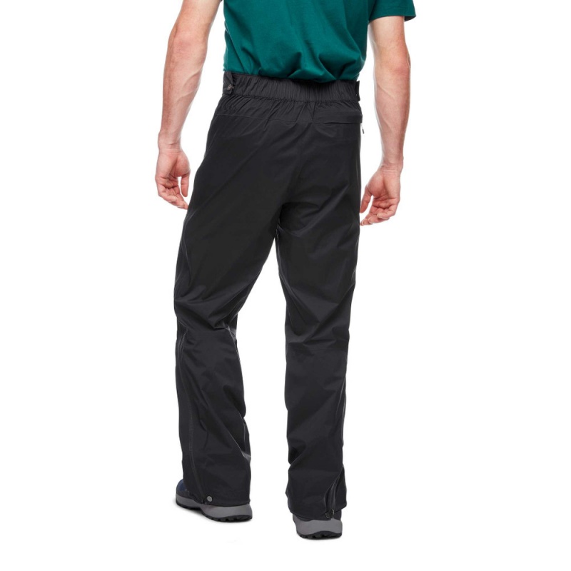 Black Men's Black Diamond Stormline Stretch Full Zip Rain Pants | ZA982589