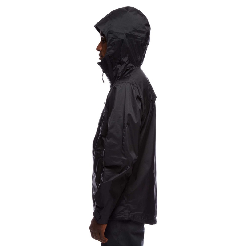 Black Men's Black Diamond Treeline Rain Shell Jackets | HF470909