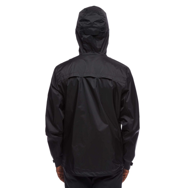 Black Men's Black Diamond Treeline Rain Shell Jackets | HF470909