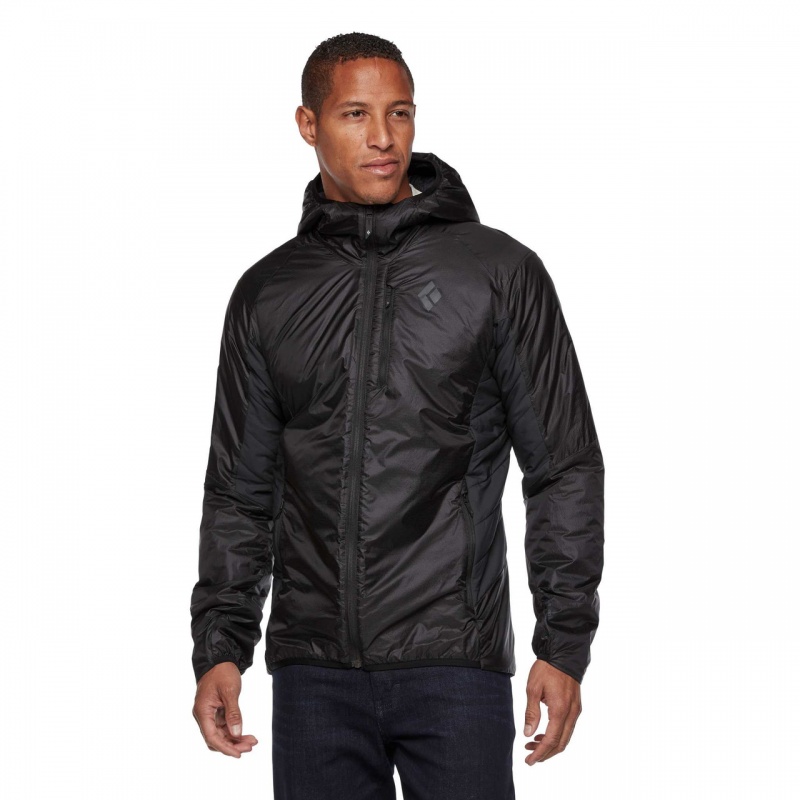 Black Men's Black Diamond Vision Hybrid Hoody Jackets | OQ811806