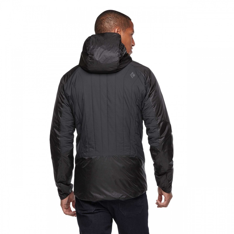 Black Men's Black Diamond Vision Hybrid Hoody Jackets | OQ811806