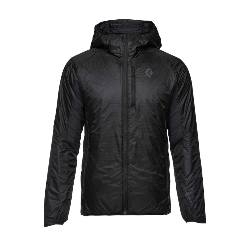 Black Men\'s Black Diamond Vision Hybrid Hoody Jackets | OQ811806