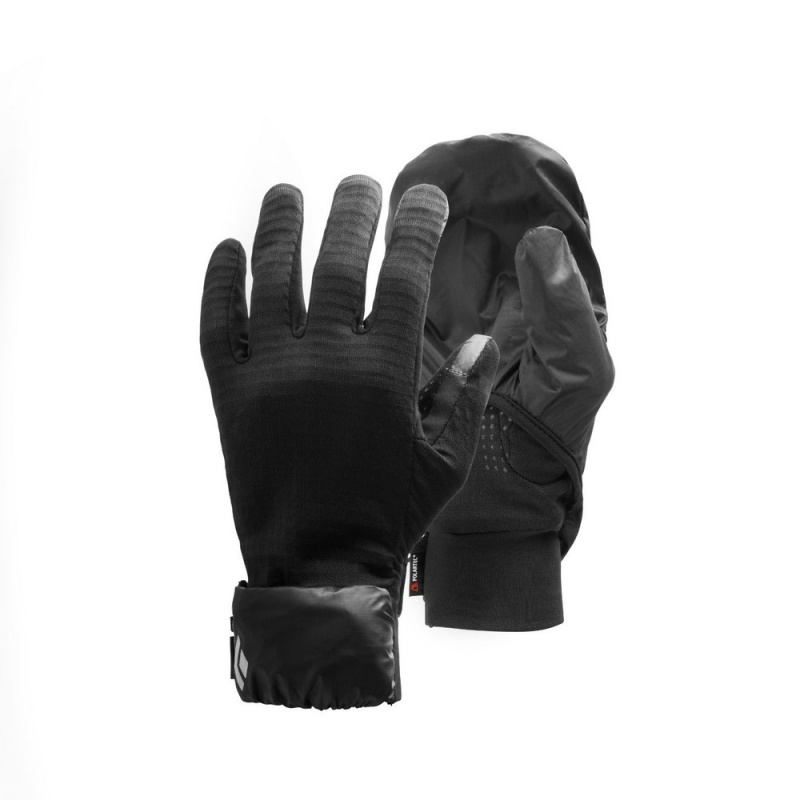 Black Men's Black Diamond Wind Hood GridTech Gloves | AC384905