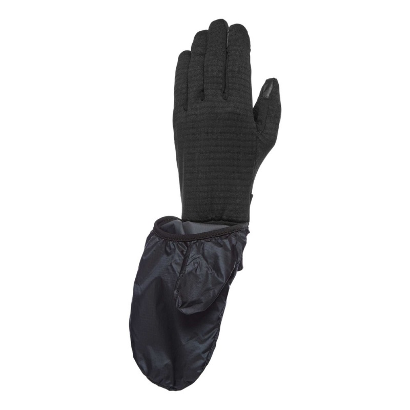 Black Men\'s Black Diamond Wind Hood GridTech Gloves | AC384905