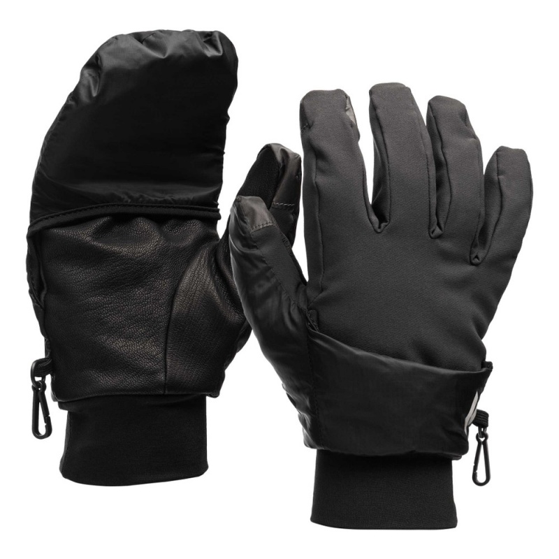 Black Men's Black Diamond Wind Hood Softshell Gloves | EX581844