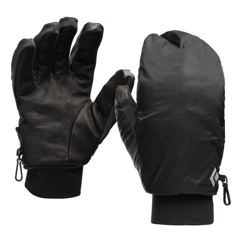 Black Men\'s Black Diamond Wind Hood Softshell Gloves | EX581844