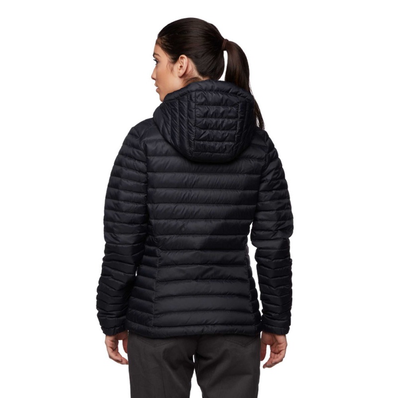 Black Women's Black Diamond Access Hoody Down Jackets | MG052196