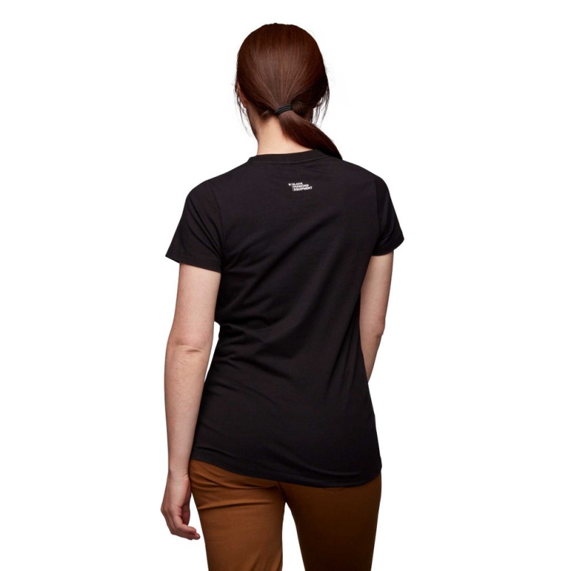 Black Women's Black Diamond Aerial View T Shirts | VP177360