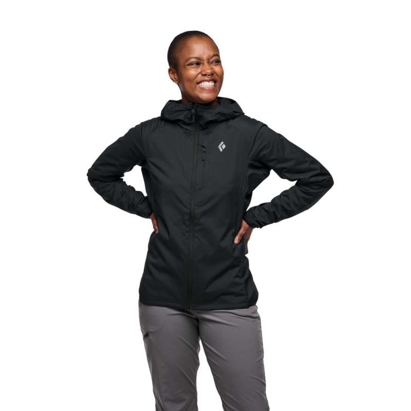 Black Women's Black Diamond Alpine Start Insulated Hoody Jackets | LM578439