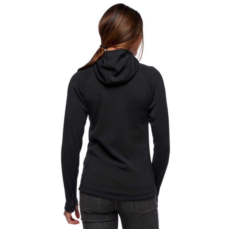 Black Women's Black Diamond Coefficient Hoody Jackets | MM072501