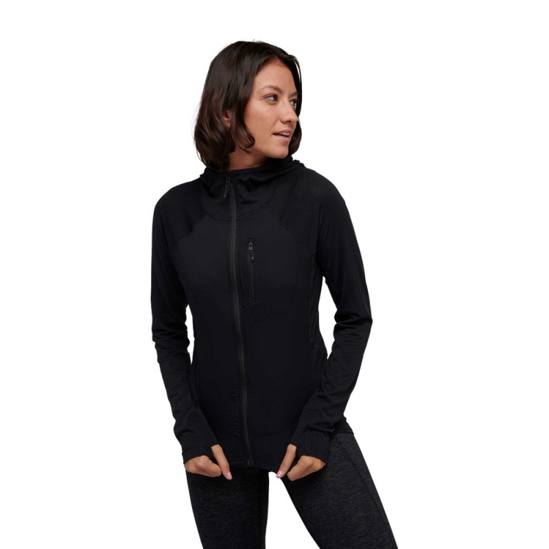 Black Women's Black Diamond Coefficient LT Hybrid Hoody Jackets | GB964526