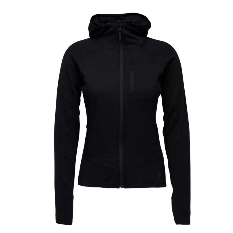 Black Women\'s Black Diamond Coefficient LT Hybrid Hoody Jackets | GB964526