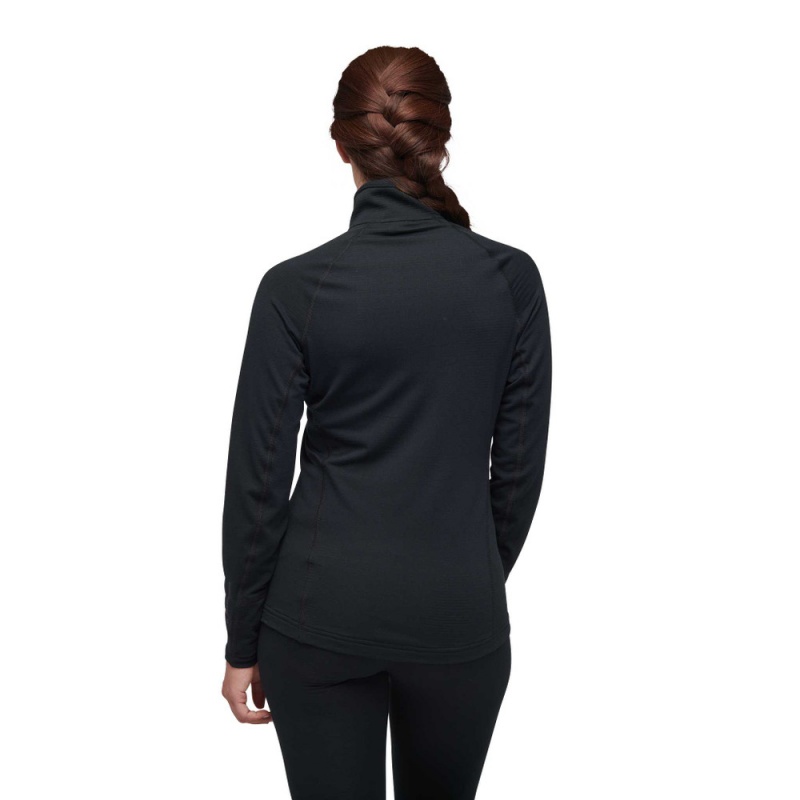 Black Women's Black Diamond Coefficient LT Quarter Zip Pullover | MM181930