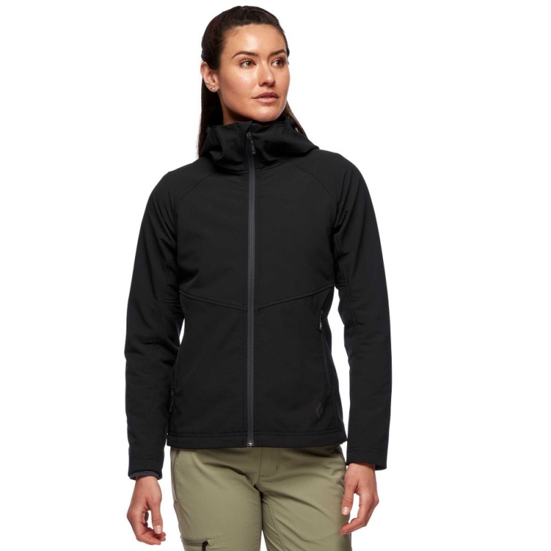 Black Women's Black Diamond Element Hoody Jackets | HH163927