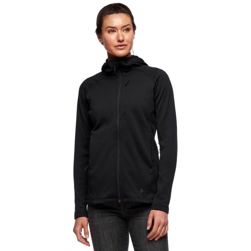 Black Women's Black Diamond Factor Hoody Jackets | NY693648