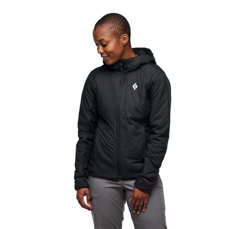 Black Women's Black Diamond First Light Hybrid Hoody Jackets | IV311402