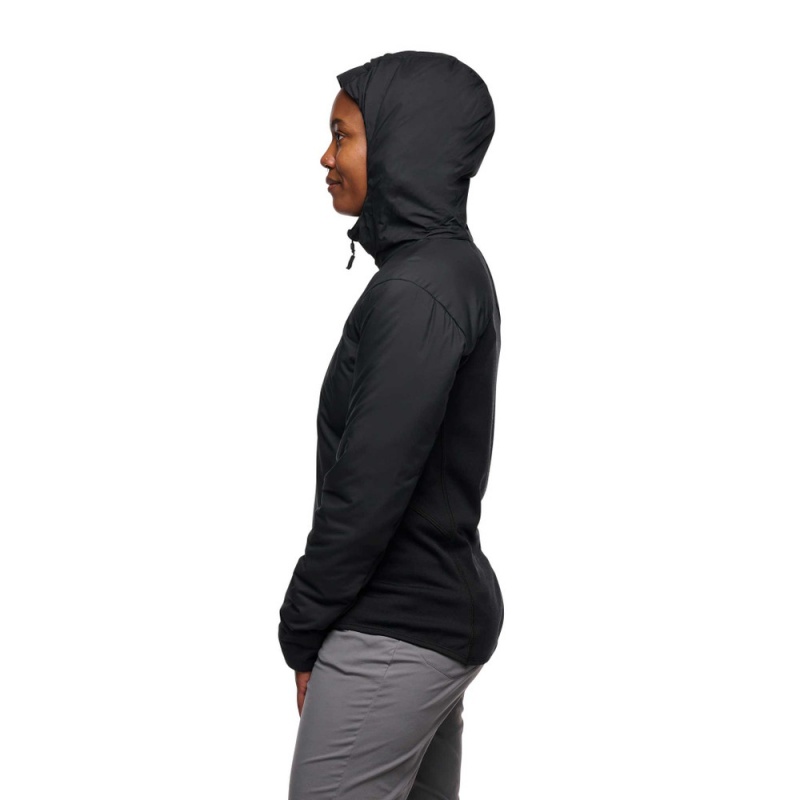 Black Women's Black Diamond First Light Hybrid Hoody Jackets | IV311402