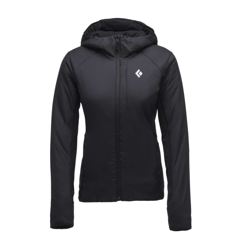 Black Women\'s Black Diamond First Light Hybrid Hoody Jackets | IV311402