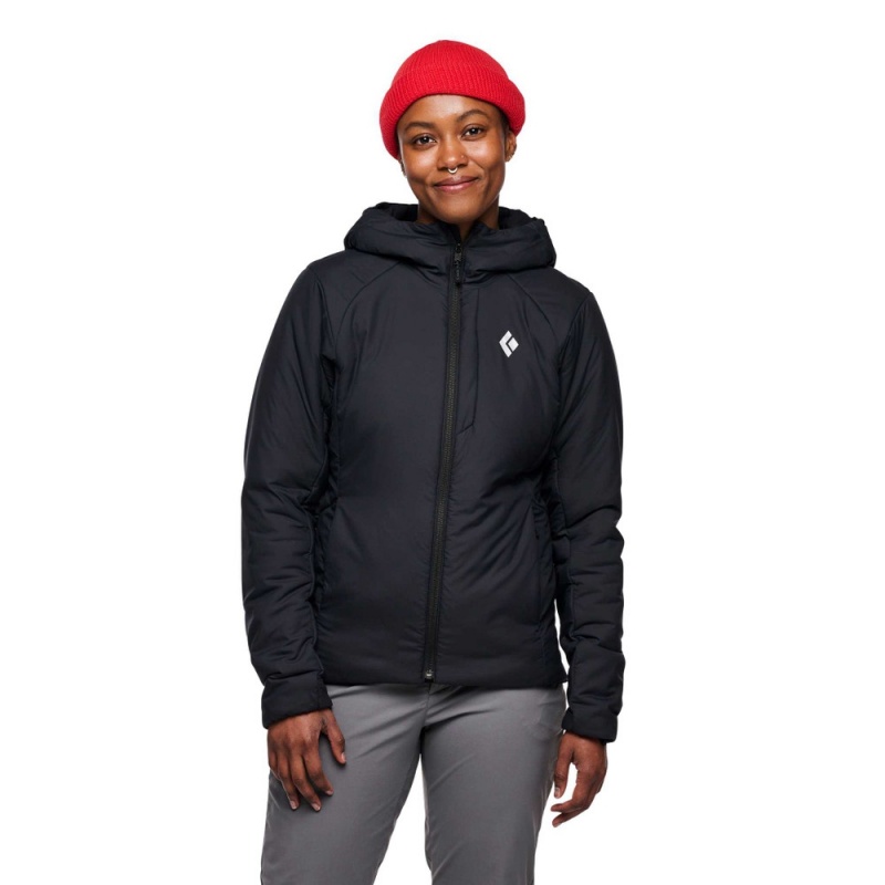 Black Women's Black Diamond First Light Stretch Hoody Jackets | HM683493