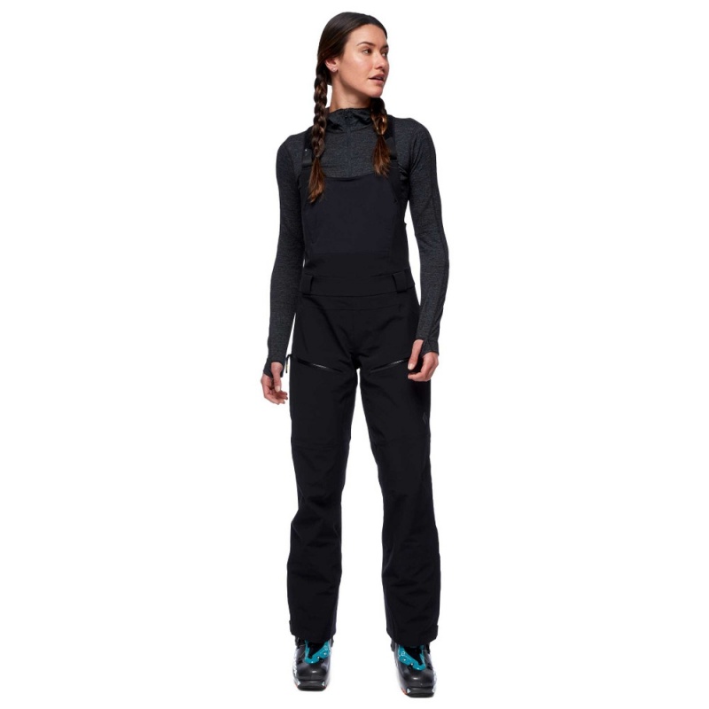 Black Women's Black Diamond Recon Stretch Bib Pants | KV598704