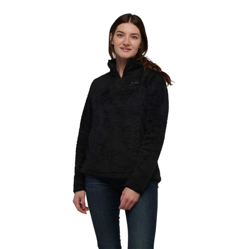 Black Women's Black Diamond Roadie Quarter Zip Fleece | WI130016