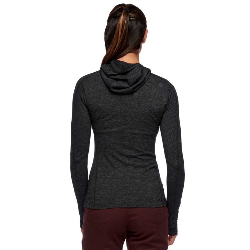 Black Women's Black Diamond Solution 150 Merino Quarter Zip Hoodie | GJ822659