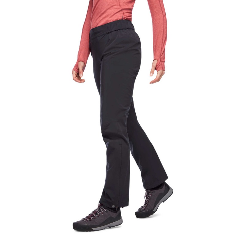 Black Women's Black Diamond Stormline Stretch Rain Pants | KM620773