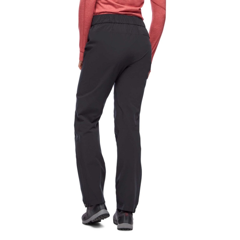 Black Women's Black Diamond Stormline Stretch Rain Pants | KM620773