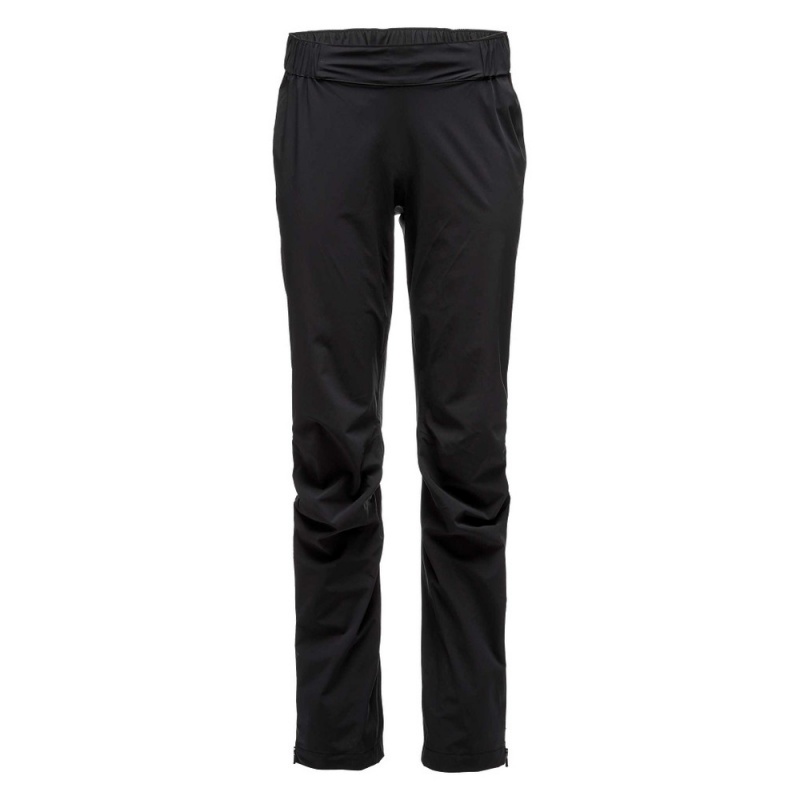 Black Women\'s Black Diamond Stormline Stretch Rain Pants | KM620773