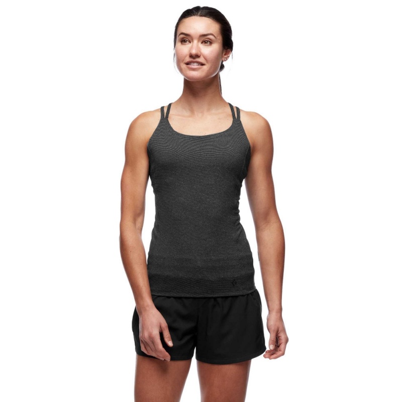 Black Women's Black Diamond Talus Tank Top | OG751855