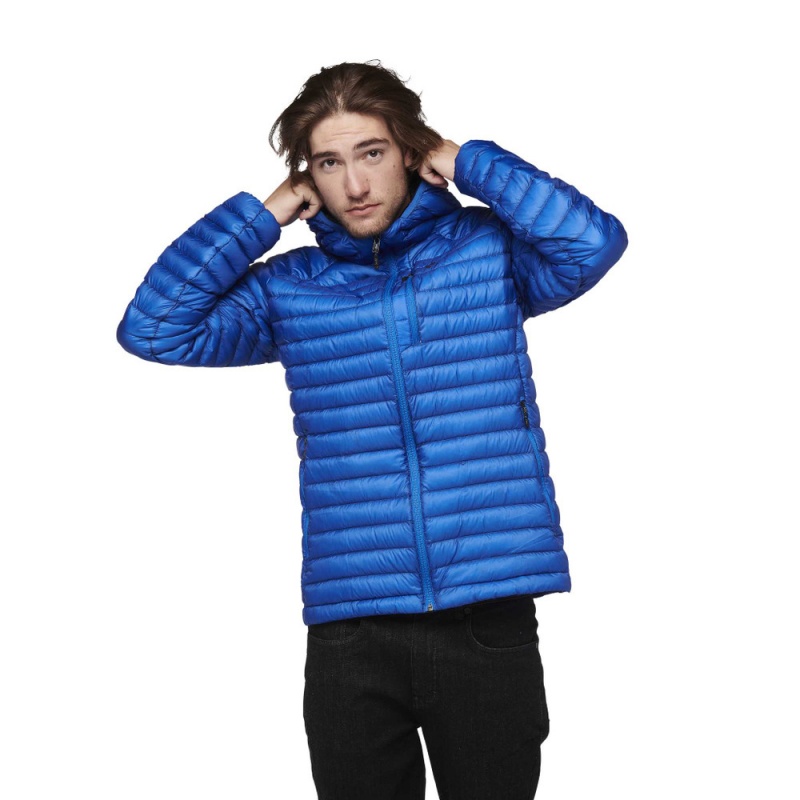 Blue Men's Black Diamond Approach Hoody Down Jackets | FM260455