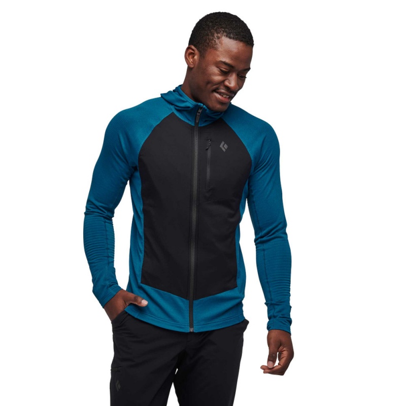 Blue Men's Black Diamond Coefficient LT Hybrid Hoody Jackets | CQ908782