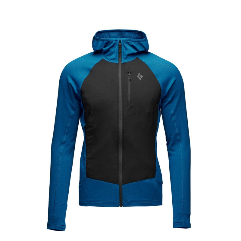 Blue Men\'s Black Diamond Coefficient LT Hybrid Hoody Jackets | CQ908782