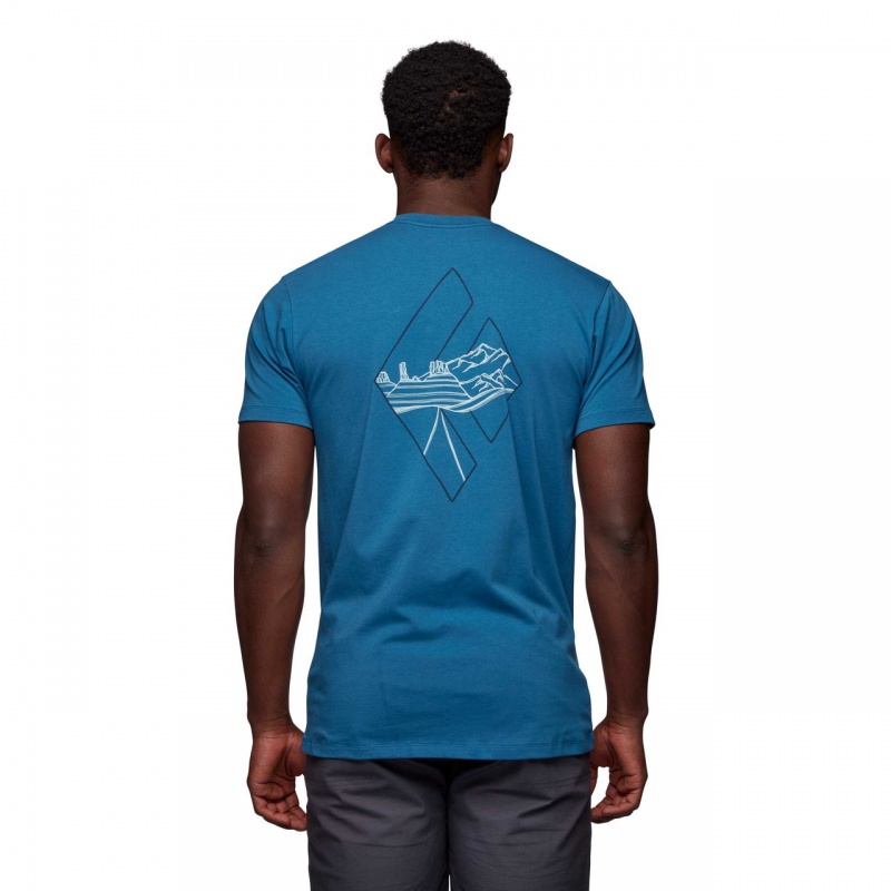 Blue Men's Black Diamond Desert To Mountain T Shirts | RS302785