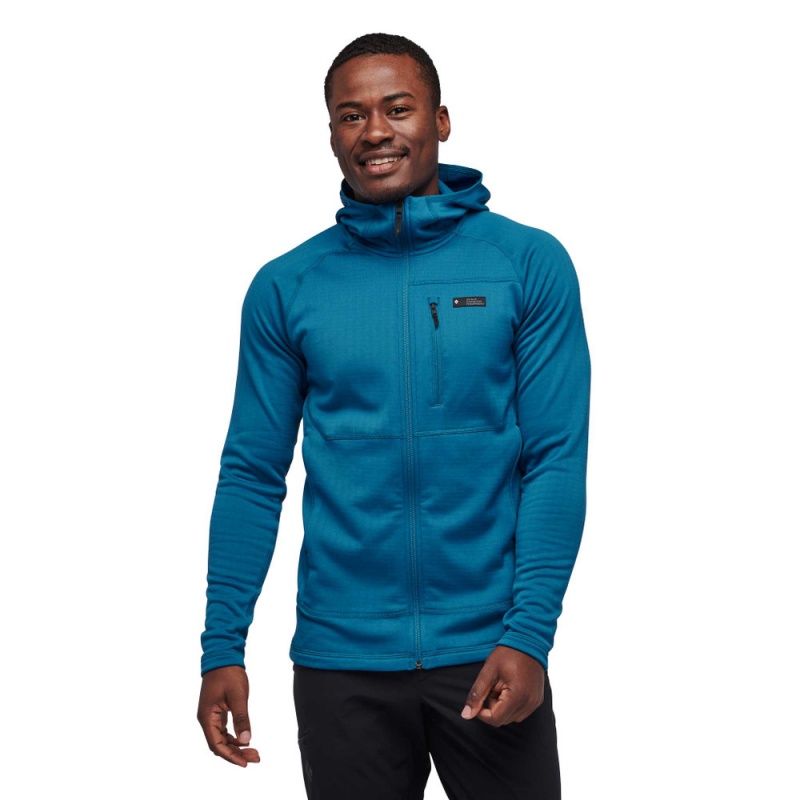 Blue Men's Black Diamond Factor Hoody Jackets | JB106810