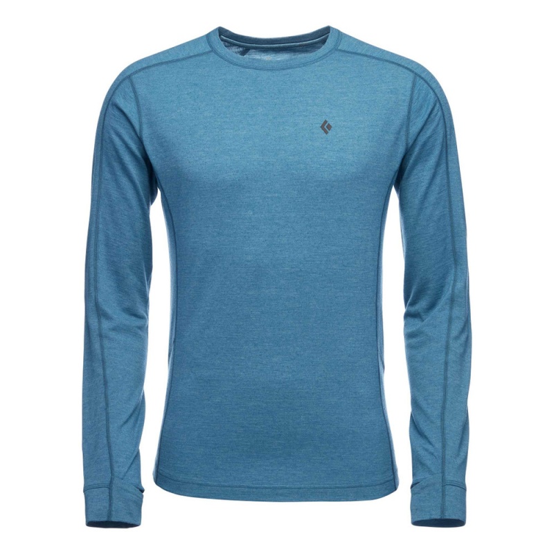 Blue Men's Black Diamond Solution 150 Merino Crew Base Layer Tops | DN611386